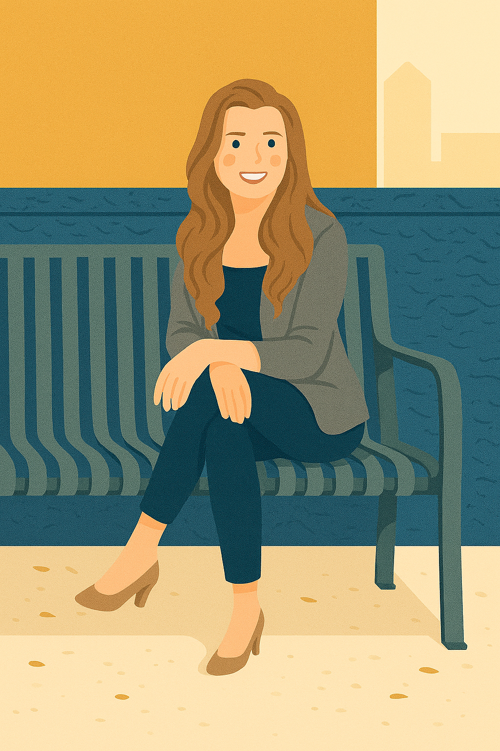 Illustration of a woman standing with confidence while holding financial documents.