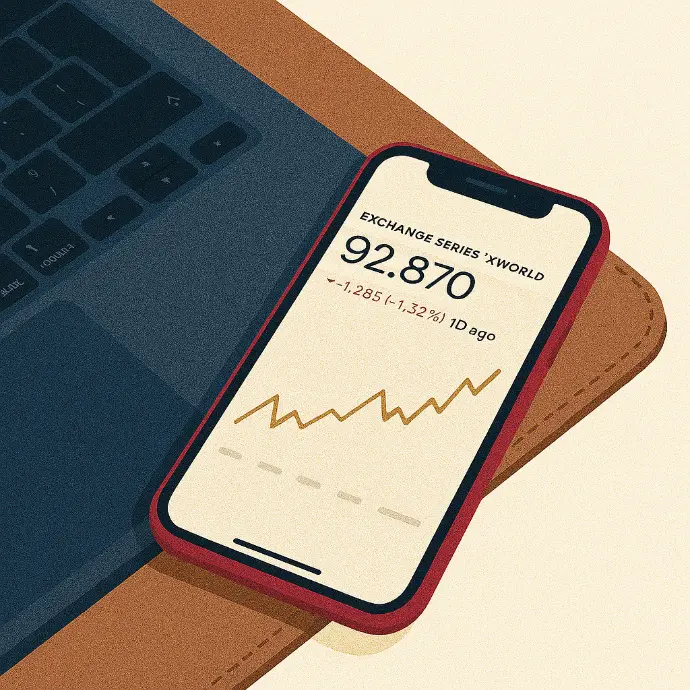 Illustration of a smartphone displaying financial information as part of everyday investing education.