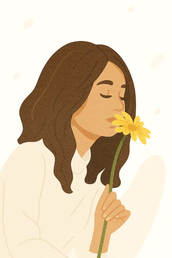 Illustration of a woman thoughtfully looking ahead, representing reflection on financial decisions.