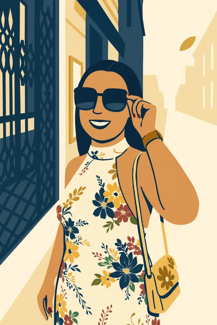 Elegant women wearing sunglasses