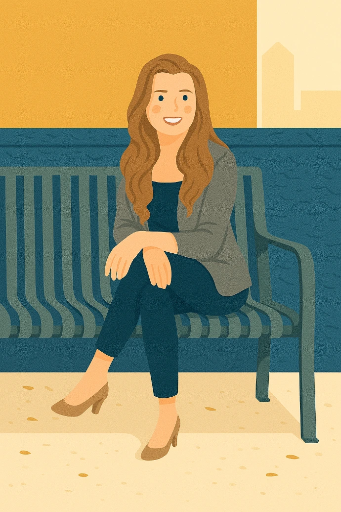 Illustration of a woman sitting in an armchair